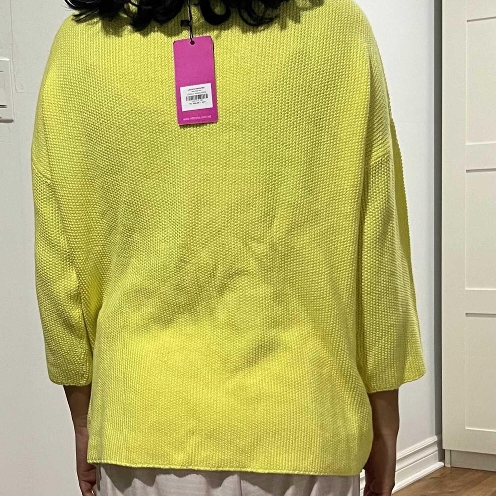 knit yellow sweater
